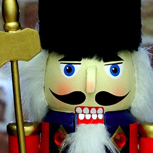 The Christmas Workshop 81570 Wooden Nutcracker Soldier / 30cm Tall / Red & Blue Coloured Nutcracker Christmas Decoration
