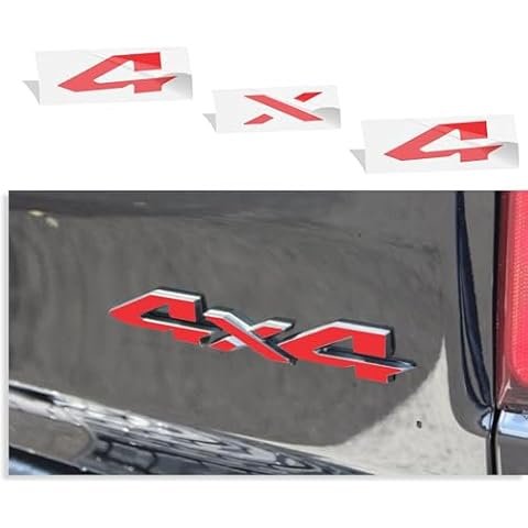 Reflective Concepts 4x4 Emblem Overlay Decal Sticker -Fits: 2019-2025 Ram, NOT for Classic - (Color: Gloss Red) Cover