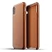 Mujjo Full Leather Case for iPhone Xs, iPhone X | Premium Genuine Leather, Natural Aging Effect | Super Slim, Leather Wrapped, Wireless Charging (Tan)