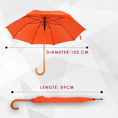 Parapluie automatique orange coupe-vent résistant lot de 9