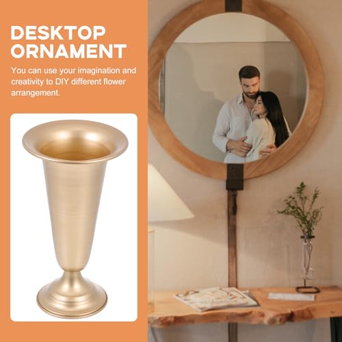 Centros de mesa para bodas con el jarrón de hierro dorado Tofficu 7