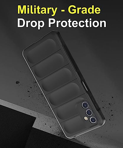 Image of WOW IMAGINE Ultimate Silicon Back Cover Case for Samsung Galaxy M14 5G | Military Grade Drop Protection Shockproof Bumper | Anti-Slip Grip | Scratch Proof Micro-Fibre Cloth Inside (Pitch Black)