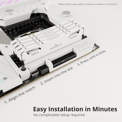 Timetec Pinnacle Konduit 16GB KIT(2x8GB) DDR4 3200MHz PC4-25600 CL16-18-18-38 XMP2.0 Overclocking 1.35V Compatible for AMD and Intel Desktop Gaming PC Memory Module RAM - White
