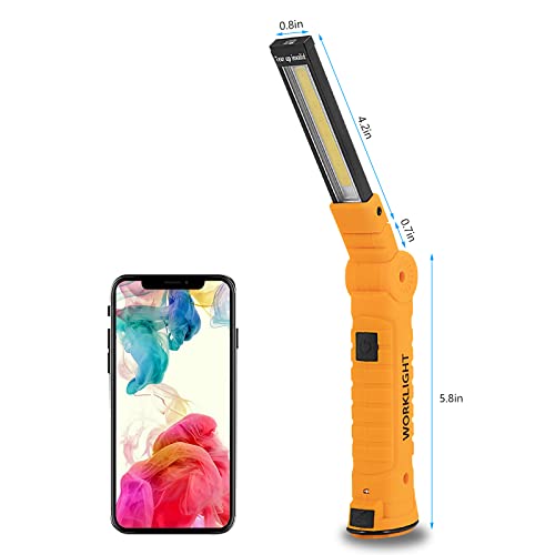 Image of Lmaytech 4 Pack Rechargeable LED Work Lights with Magnetic Base and 360 Rotation, 5 Modes for BBQ, Camping, Reading, and Car Repair