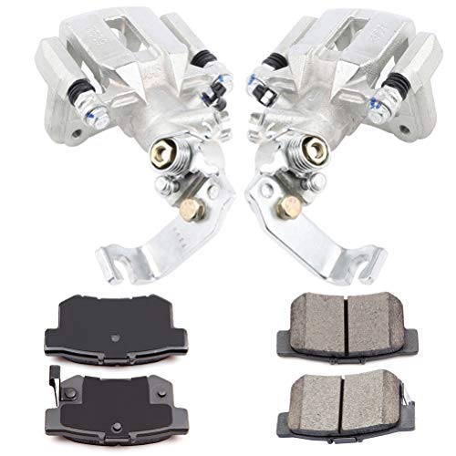 Image of SCITOO Rear Left & Right Brake Kit [4] Brake Pads [2] Brake Disc Calipers w /Bracket Compatible With 1998-2007 for Honda for Accord