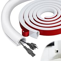 ddckj 3.5M Mini Kabelkanal Weiß Selbstklebend Flexibler Kabelkanal Kabel Verstecken zum Schutz 1 Kabel Halbrunde Kabelschacht für alle Netzkabel in Haushalt, Bür und Schule