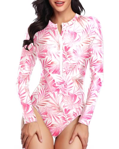 Daci Women One Piece with Sleeve Swimsuits Rash