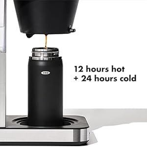 OXO Brew 8 Cup Coffee Maker, Stainless Steel 16 Oz Thermal Mug With SimplyClean Lid OXO Brew 8 Cup Coffee Maker Stainless Steel 16 Oz Thermal Mug With SimplyClean Lid