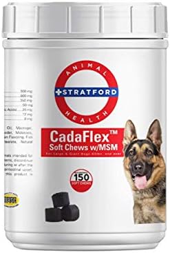 Stratford Pharmaceuticals CadaFlex Soft Chews with MSM - Glucosamine for Dogs - All-Natural Hip & Joint Pain Relief -Glucosamine Chondroitin Dogs Treats (Large, 150 Soft Chews)