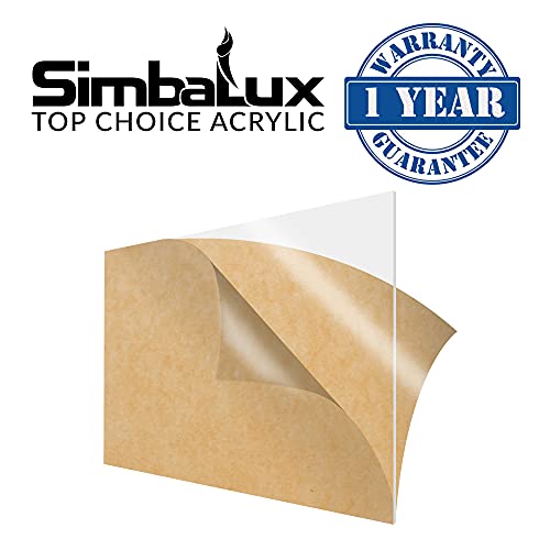 Simbalux Acrylic Sheet Clear Cast Plexiglass 5” X 7” 0.08” Thick (2Mm) Pack Of 5 Transparent Plastic Plexi Glass Board With Protective Paper For Photo Frame Replacement, Diy Display Projects, Craft #TOP5