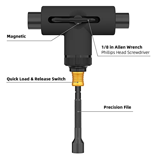image for Zeato All-in-One Skate Tools Multi-Function Portable Skateboard T Tool