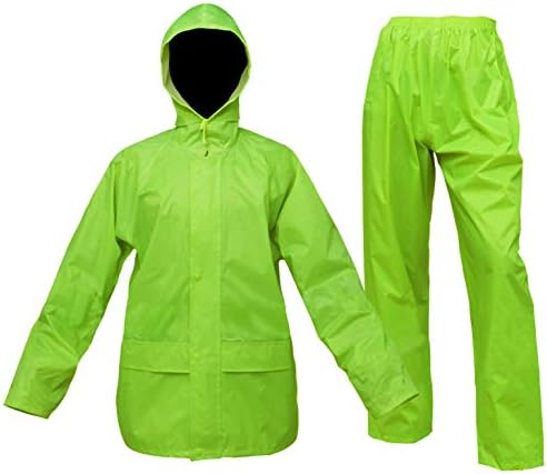 Niruoxn Rain Suits for Men Waterproof Rain Gear for Work Fishing Rain Coats Rain Jacket Pants for Cycling(Fluorescent Green,M)