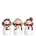 Produktbild LEONARDO HOME Natale Weihnachtsengel 3 Stück, singende Weihnachts-Figuren Xmas, festliches Geschenk, Weihnachtsdeko, 3er Set, weiß rot gold, 10 cm 034858