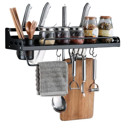 Estantería Cocina Metálica de Pared para Almacenamiento de Utensilios y...