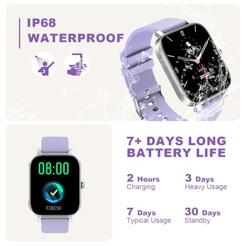 Torjalph Smart Watch For Men Women Compatible With Iphone Samsung Android Phone 1.69 Inch Full Touch Screen Watch Ip68 Waterproof Bluetooh Fitness Tracker Smart Watch With Heart Rate/Sleep Monitor thumb #6
