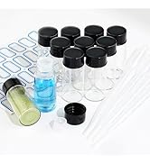 ETTSNU 10ml Clear Glass Vials with Screw Caps and plastic Stoppers,Small Lab Sample Vials with Li...