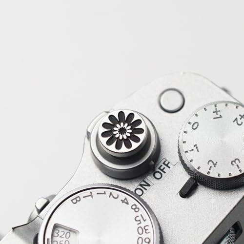 DBZZ Camera Soft Release Button, Shutter Button for Fujifilm X100VI X100V X-E4 X-E3 X-T5 X-T4 X-T3 X-T30 II X-T20 X-PRO3 (Black Daisy Button)