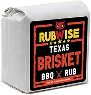 Texas Style Brisket BBQ Rub by RubWise | BBQ Rub & Spices for Smoking and Grilling | Beef Seasoning Dry Rub | Smokey & Savory Barbecue and Grill Blend | Great on Brisket, Steaks, Ribs & Burgers (1lb)