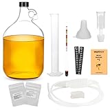 Mead Making Kit for Beginners - Complete Home Brewing Starter Set with Reusable Supplies, 1 Gallon Honey Wine Fermentation Jar with Yeast & Nutrients Airlock Stopper Hydrometer & Operation Guide