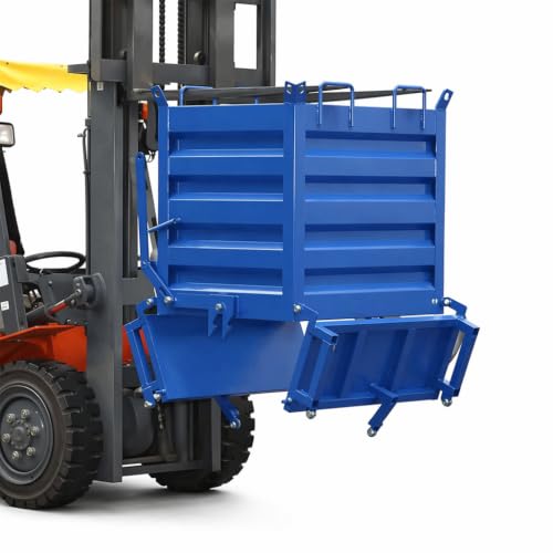 Heavy-Duty Self-Dumping Forklift Hopper – Industrial Waste Bin with Automatic Bottom-Release Mechanism; Suitable for Construction Sites and Factory Workshops