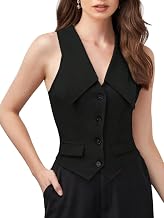 Tandul Women's Black Waist Coat-Sleeveless, Cotton Blend Waist Coat, Solid Single Breasted Waist Coat Boost Your Style For All Occusion For Girls & Women (8926)