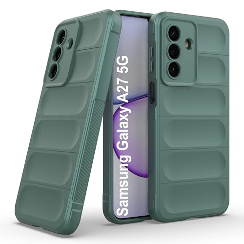 Image of Zapcase Back Case Cover for Samsung Galaxy A27 5G | Compatible for Samsung Galaxy A27 5G Back Cover | Liquid Silicon Magic Case with Camera Protection | Dark Green