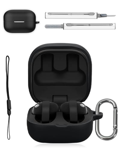 Sony LinkBuds Clip�p�P�[�X - �V���R���ی�J�o�[�B�t���{�f�B�v���e�N�V�����A���h�~�A�ϏՌ����A�N���[�j���O�L�b�g�ƃX�g���b�v�t��(�u���b�N)