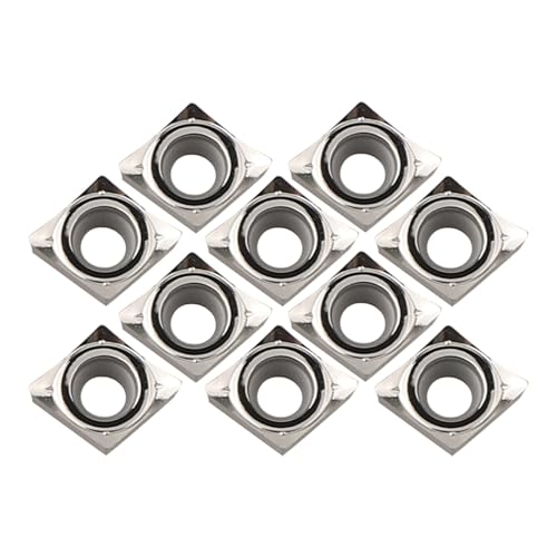 Zilimontt Carbide Inserts Cutter Blade for Aluminum CCGT060204-AK H01 CCMT0602 10pcs, Suitable for -Finishing and Finishing, High Holding, Long Service Life