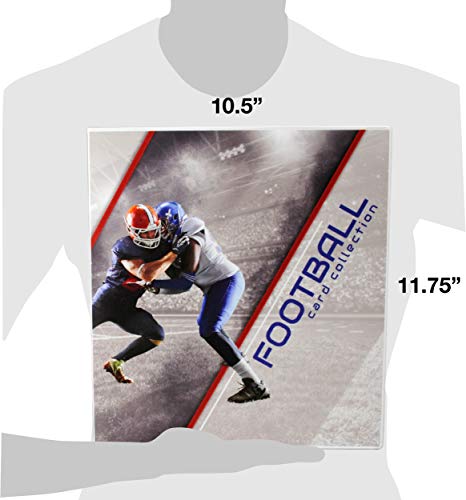 Unikeep Football Themed Trading Card Collection Binder With 25 Platinum Series Trading Card Pages Case Features Metal Rings And A Fully Enclosed Case With Locking Latch #TOP4
