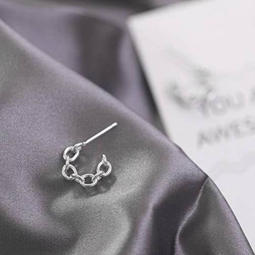 Pendientes S925 de cadenas entrelazadas semicirculares y joyería hueca 2