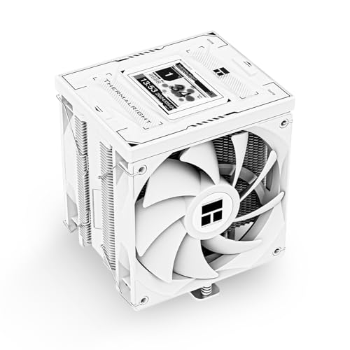 Thermalright Burst Assassin 120 Vision White - Ventilador para CPU (pantalla IPS de 2,4 pulgadas, pantalla LCD de 320 x 240 cm, para ordenador LGA1851/1700 y AM4/AM5, refrigeración de CPU de 156 mm)