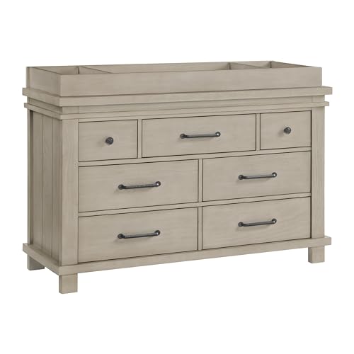 Image of Soho Baby Hampton Premium Changing Topper for 7-Drawer Dresser, Smooth Stone Wash