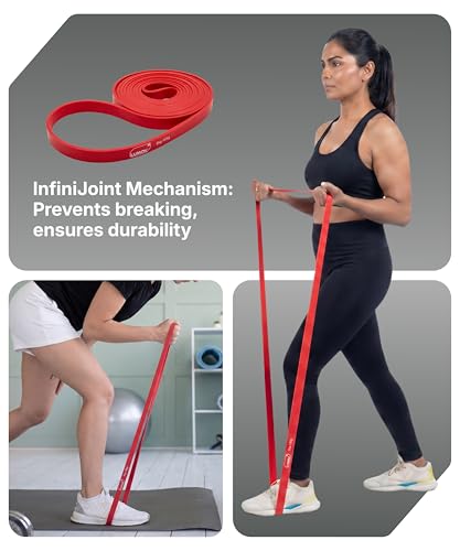 Image of Resistance Band for Workout & Stretching, Exercise Band for Men & Women, Thera Band for Yoga, Pilates, Gym, Home Workout & Fitness Training, Latex Band for Strength, Toning & Flexibility,Red(5-15Kg)
