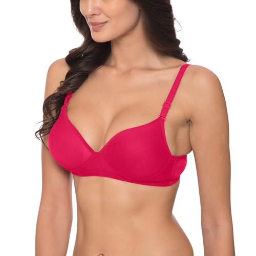 Image of Komli - Heavily Padded Push-Up Bra - Cotton Rich - Balconette - 3 /4th Coverage, Seamless, Wireless, Multiway Straps - T-Shirt Bra (Pack of 2)