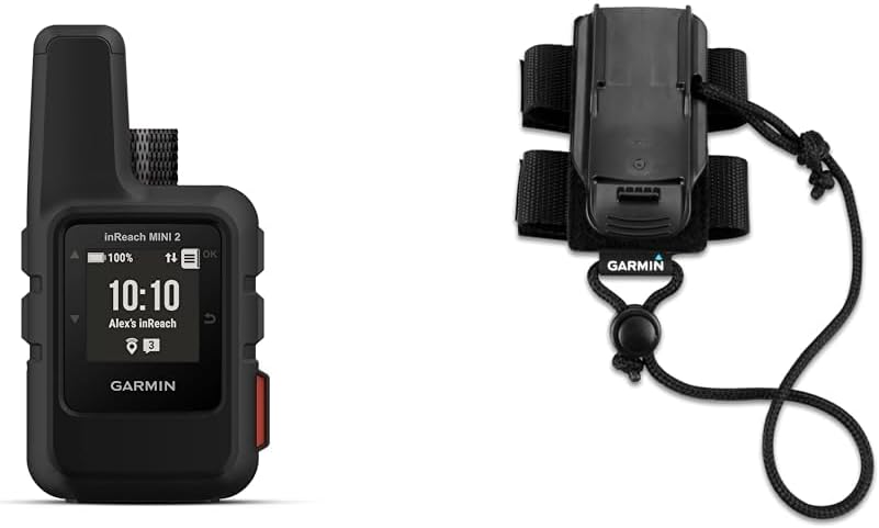 Garmin inReach Mini 2 (Black) and Garmin Backpack Tether Accessory Bundle