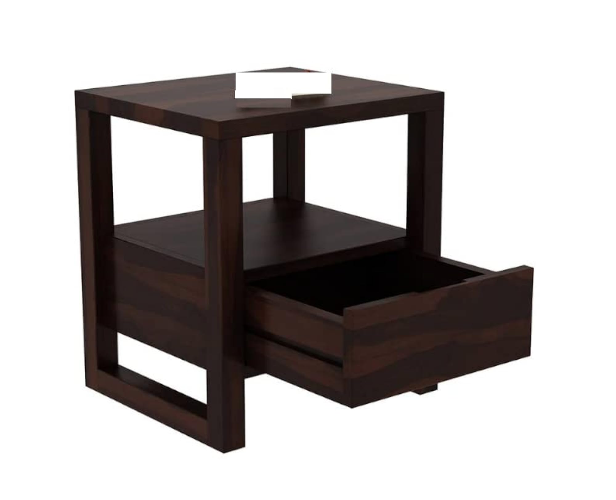 Solid Rosewood Antique Bedside End Table with Drawer