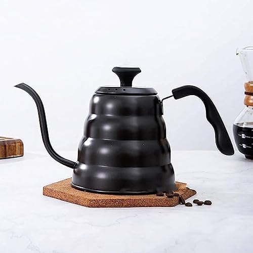 Chaleira Barista com Termomentro Bico de Ganso Fino Preta 1,2L