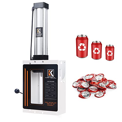 Pneumatic Can Crusher With Automatic Discharge After Crushed,12Oz/16Oz Can Smasher,Wall Mounted Soda Beer Smasher,Soda Beer Crusher Recycling Tool-White #TOP6