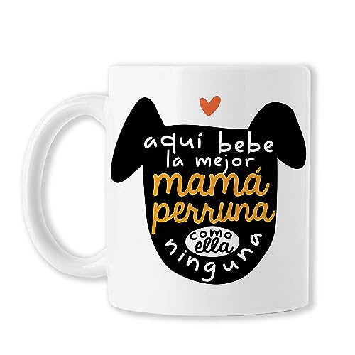 BAOBAB REGALOS Aquí Bebe LA Mejor Mamá Perruna - Taza Para Madres, Amante de los Animales - Perro - Mamá - detalles DÍA DE LA MADRE. Cerámica blanca BAOBAB REGALOS Aquí Bebe LA Mejor Mamá Perruna - Taza Para Madres, Amante de los Animales - Perro - Mamá - detalles DÍA DE LA MADRE. Cerámica blanca
