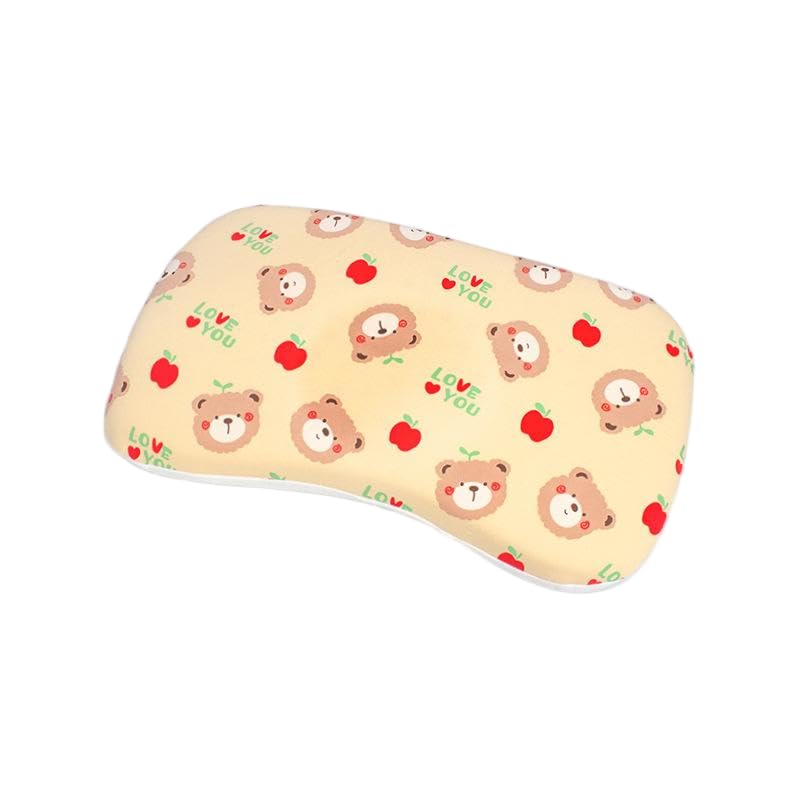 Comfortable Soft Toddler Pillow for Ages 1-2 with Removable Washable Cover Ideal for Nursery Travel and Sleep Featuring a Cute Cuddly Bear Design and Breathable Fabric