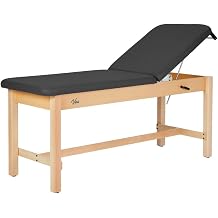 Vivacomfort Aristo H-Brace Tilted European Beechwood Treatment Table, 500 lbs Weight Capacity, Black