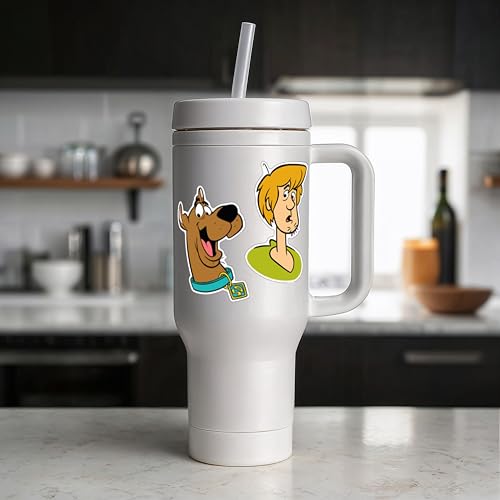 Image of Elektroplate Officially Licensed Scooby-Doo Mystery, Inc. Faces Dynamic Decals | Premium Auto-Grade All Weather Vinyl Sticker for Car, Water Bottle, Laptop, Cooler, Phone | Made in USA | Set of 5