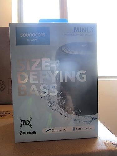 Anker Soundcore Mini 3 głośnik Bluetooth, technologia BassUp i PartyCast, USB-C, wodoodporny IPX7 i konfigurowalny EQ (czarny)