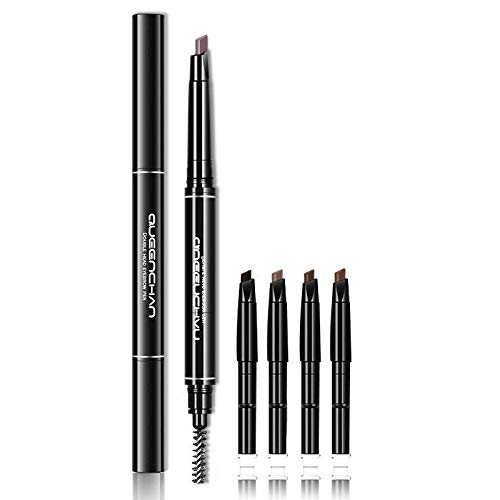 Meifen fashion durable waterproof automatic rotating eyebrow pencil, 1 + 4 replaceable refills, 5 colors optiona (Brown)