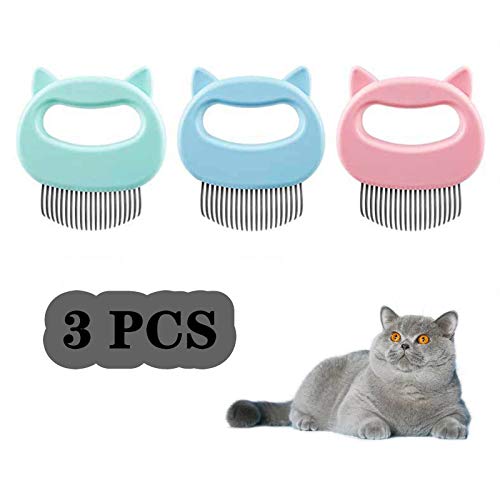 N/P 3 Pcs Cat Massage Shell Comb Pet Hair Removal Massaging Shell Comb Removing Knots and Tangles Grooming Tool Fit for Pet Short & Long Hair