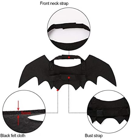 Halloween Dog Bat Wings Pets Bat Halloween Costume Black Adjustable for Small Medium Large Dogs