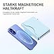 Magsafe Wallet – Portmonee Herren mit RFID-Schutz, Magnetische Smart Geldbörse aus Leder, Kartenetui mit 11 Kartenfächern, Apple Wallet kompatibel mit iPhone 16/15/14/13/12, Wallets for Men – Blau