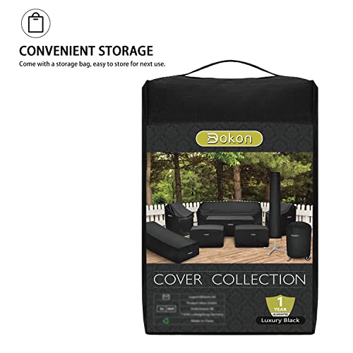 Dokon Garden Furniture Cushion Storage Bag, Waterproof, Anti-UV, Heavy Duty Rip Proof 600D Oxford Fabric Christmas Tree Storage Bag with Handle (125x40x55cm) - Black