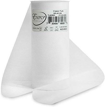 Expo Classic Tulle Spool of 25-Yard, White
