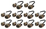 WEICHUAN Vintage Steampunk Goggles Back To The Future Goggles Cosplay Punk Glasses for Adult, Women, Men Halloween Costume (10-PACK Purple Bronze)